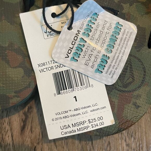 Volcom NWT Kids- Squishy Flip Flops - Picture 2 of 4